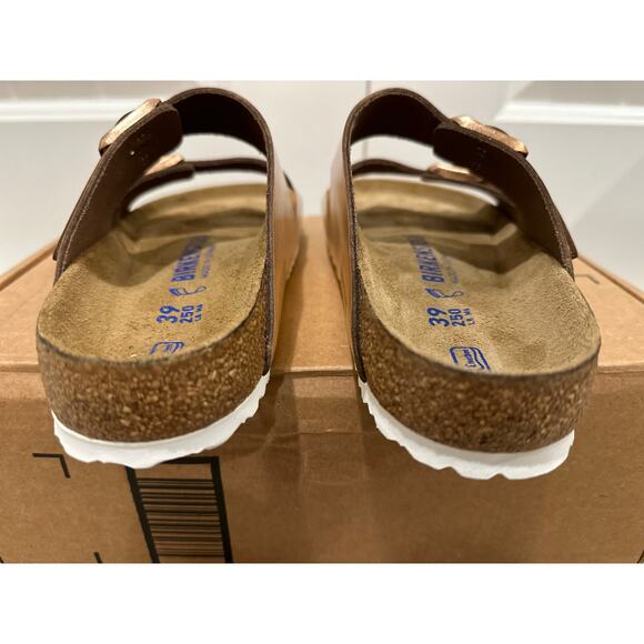 Birkenstock Arizona Soft Footbed Sandal Copper Leather Size 39 EU 8 L 6 M NWOB - Picture 10 of 12